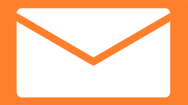 Email logo on orange background